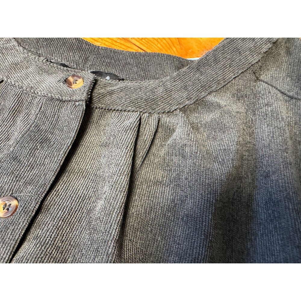 Simply Southern XL Brown Gray Corduroy Tiered Button Front Dress Boho Pockets - Picture 4 of 8